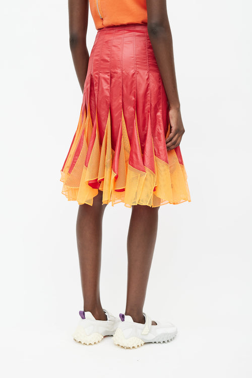 Junya Watanabe SS 2013 Red 
Orange Panelled Skirt