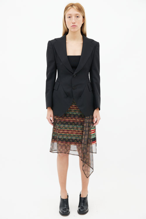 Junya Watanabe Black Wool Cut-Out Back Blazer