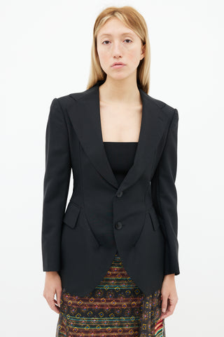 Junya Watanabe Black Wool Cut-Out Back Blazer