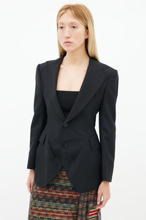 Junya Watanabe Black Wool Cut-Out Back Blazer