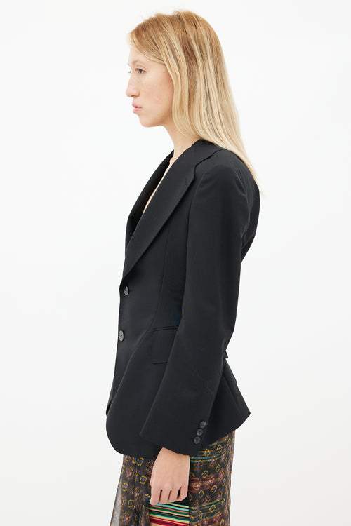 Junya Watanabe Black Wool Cut-Out Back Blazer