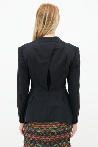 Junya Watanabe Black Wool Cut-Out Back Blazer