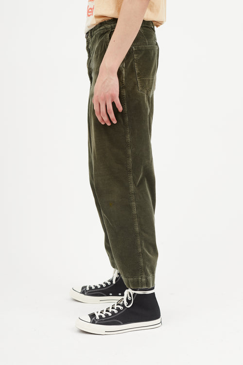 Junya Watanabe Green Corduroy Belted Pant