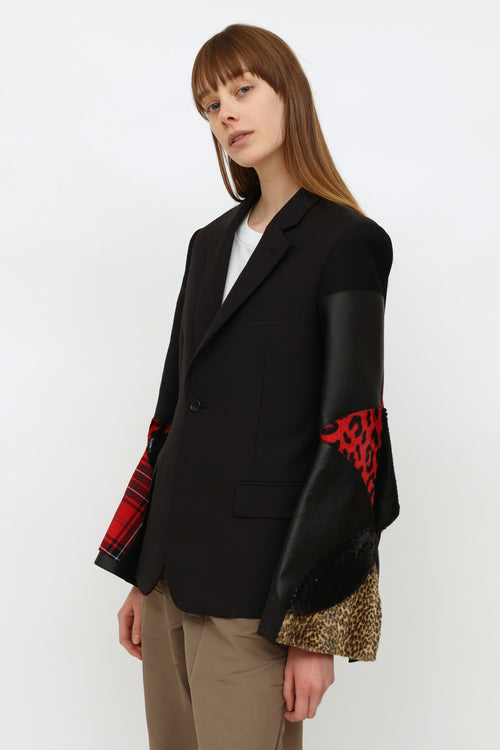 Junya Watanabe 2017 Black Multi Patch Bell Sleeve Blazer