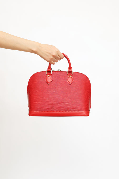 Louis Vuitton 1999 Red Epi Alma PM Handbag