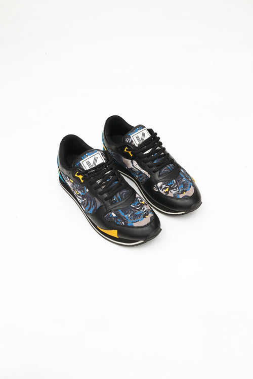 Kenzo Men
s Blue and Black Pattern Sneaker