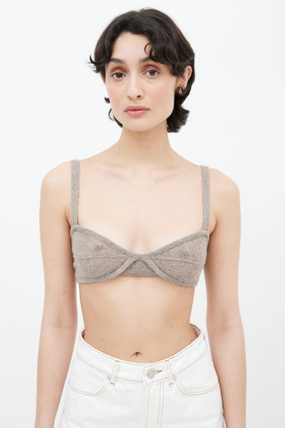 Khaite Beige Eda Cashmere Knit Bralette