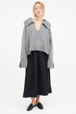 Khaite Grey Cashmere Evi Sweater