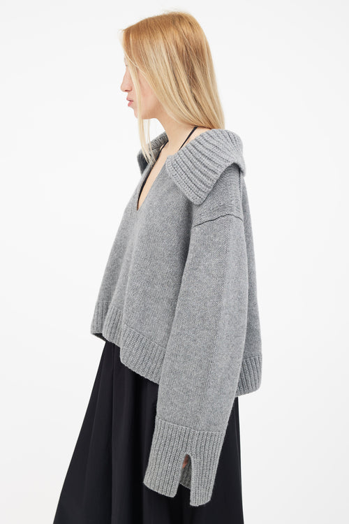 Khaite Grey Cashmere Evi Sweater