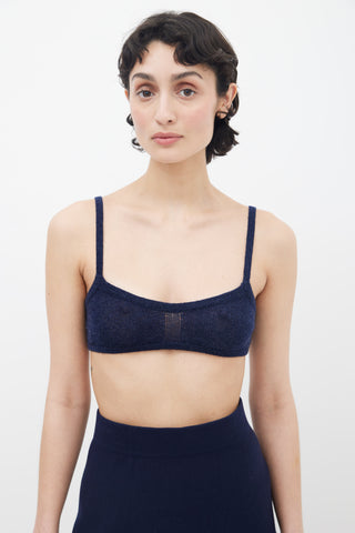 Khaite Navy Vara Cashmere Bralette