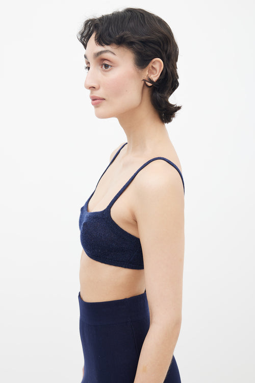 Khaite Navy Vara Cashmere Bralette