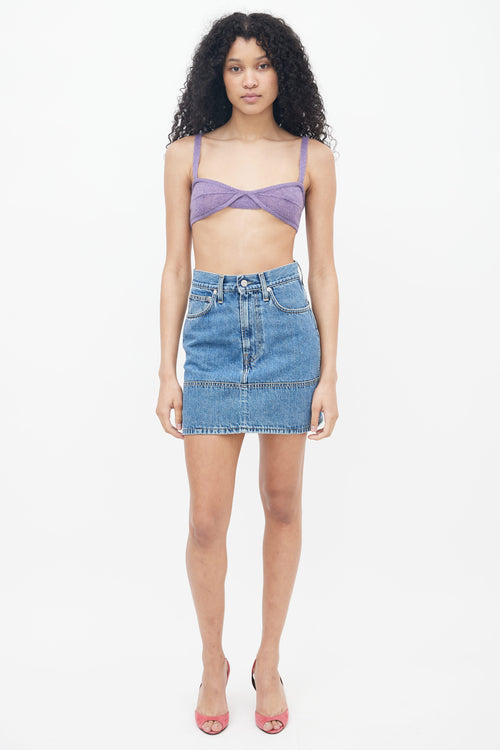 Khaite Purple Cashmere Eda Bralette