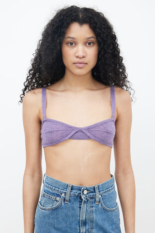 Khaite Purple Cashmere Eda Bralette