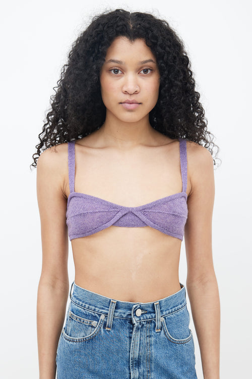 Khaite Purple Cashmere Eda Bralette