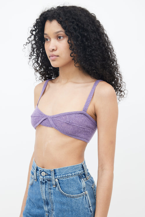 Khaite Purple Cashmere Eda Bralette