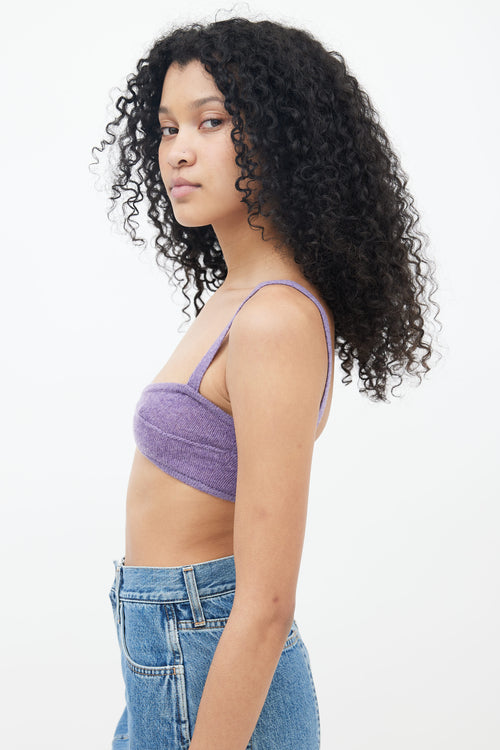 Khaite Purple Cashmere Eda Bralette