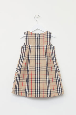 Burberry Kids Beige House Check Pocket Dress