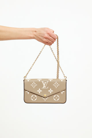 Louis Vuitton Grey 
Cream Felicie Pochette Bag