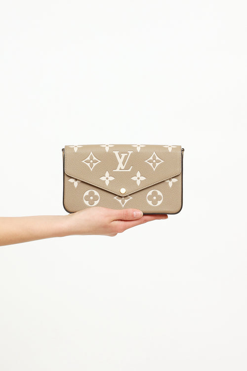 Louis Vuitton Grey 
Cream Felicie Pochette Bag