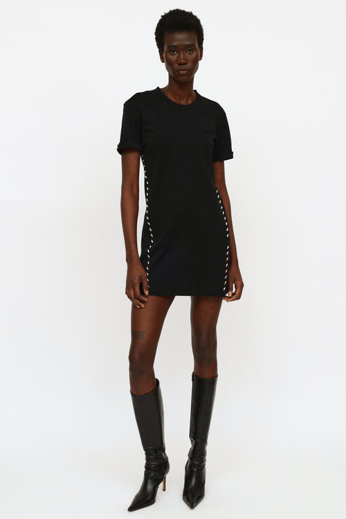 Louis Vuitton Black Embellished T-Shirt Dress