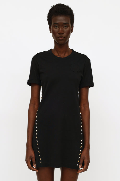 Louis Vuitton Black Embellished T-Shirt Dress