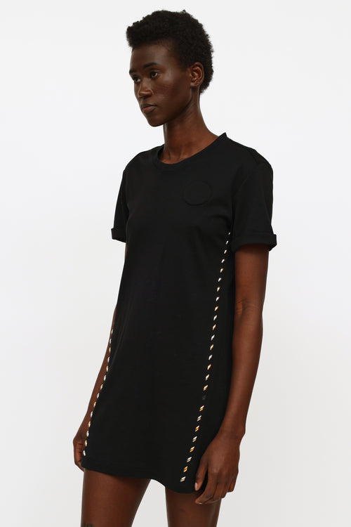 Louis Vuitton Black Embellished T-Shirt Dress