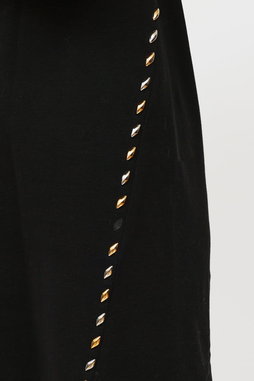 Louis Vuitton Black Embellished T-Shirt Dress