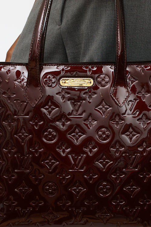 Louis Vuitton Burgundy Vernis Wilshire GM Bag