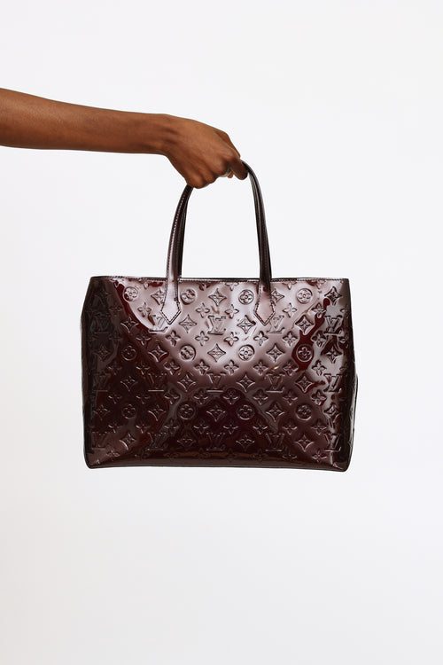 Louis Vuitton Burgundy Vernis Wilshire GM Bag