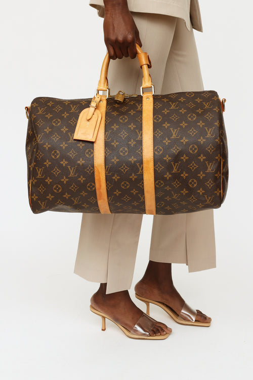 Louis Vuitton Brown Monogram Keepall Bandoulière 45 Bag