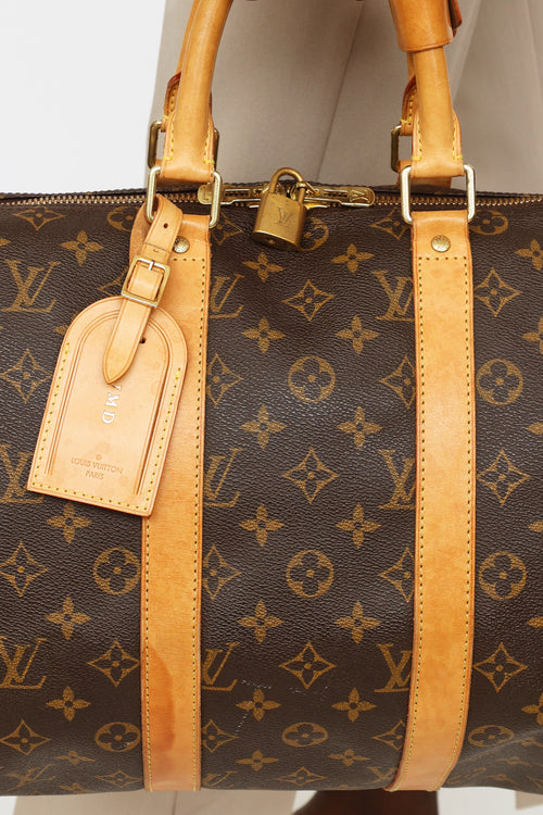 Louis Vuitton Brown Monogram Keepall Bandoulière 45 Bag