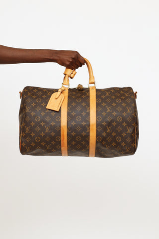 Louis Vuitton Brown Monogram Keepall Bandoulière 45 Bag