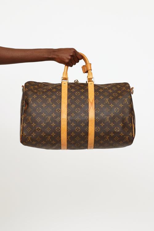 Louis Vuitton Brown Monogram Keepall Bandoulière 45 Bag