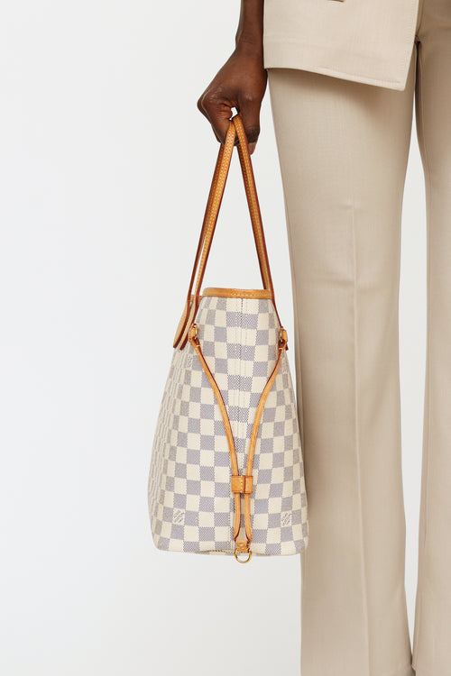 Louis Vuitton Damier Azur Neverfull MM Tote Bag