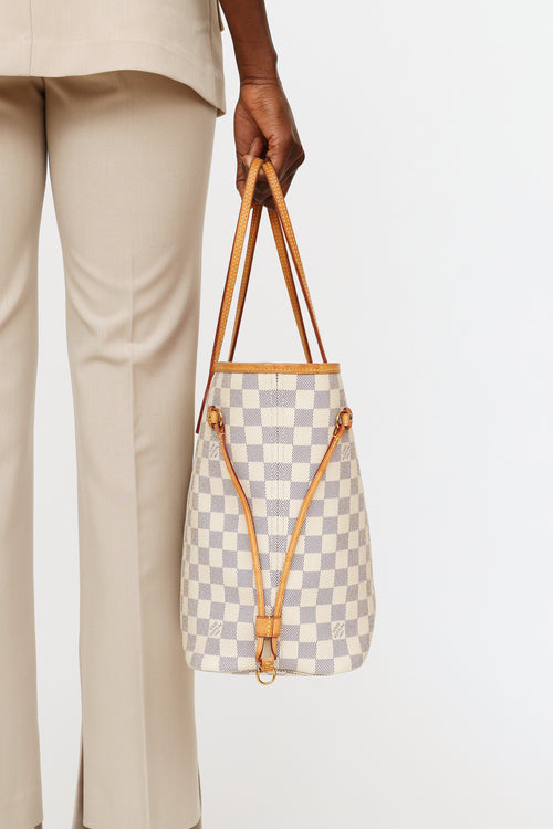 Louis Vuitton Damier Azur Neverfull MM Tote Bag