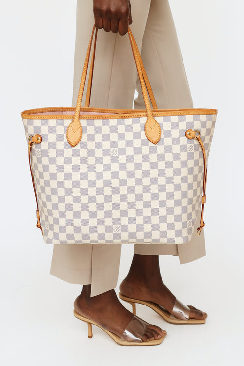 Louis Vuitton Damier Azur Neverfull MM Tote Bag