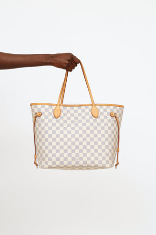 Louis Vuitton Damier Azur Neverfull MM Tote Bag