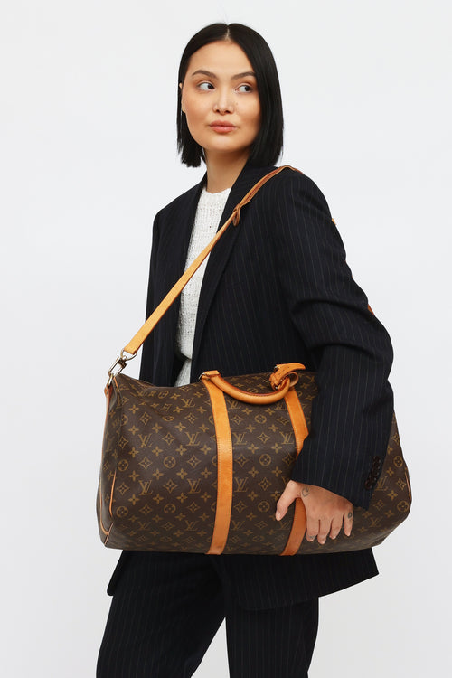 Louis Vuitton 1997 Brown Monogram Keepall Bandouliere 50 Bag