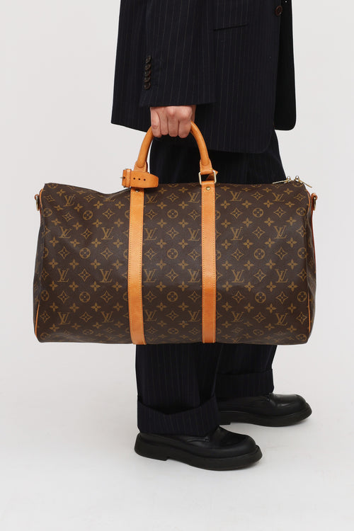 Louis Vuitton 1997 Brown Monogram Keepall Bandouliere 50 Bag