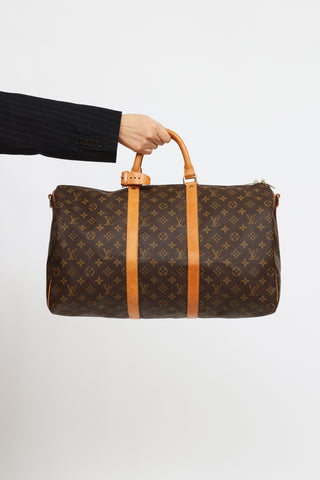 Louis Vuitton 1997 Brown Monogram Keepall Bandouliere 50 Bag