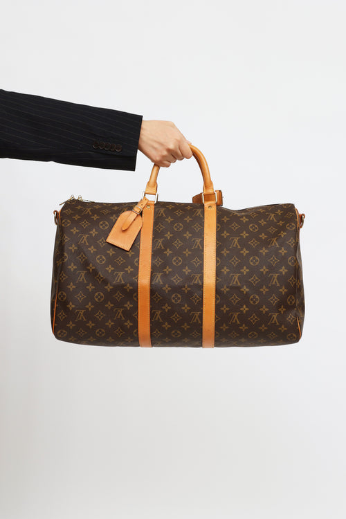 Louis Vuitton 1997 Brown Monogram Keepall Bandouliere 50 Bag