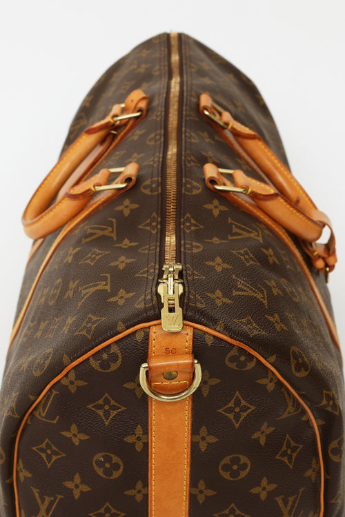 Louis Vuitton 1997 Brown Monogram Keepall Bandouliere 50 Bag