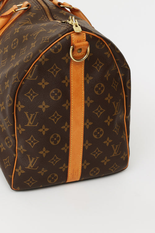 Louis Vuitton 1997 Brown Monogram Keepall Bandouliere 50 Bag