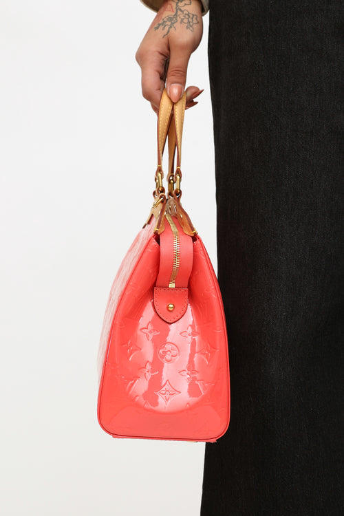 Louis Vuitton Rose Litchi Vernis Brea Bag