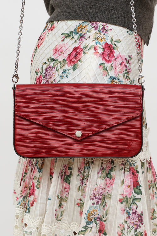 Louis Vuitton 2019 Epi Cherry Berry Félicie Pochette Bag