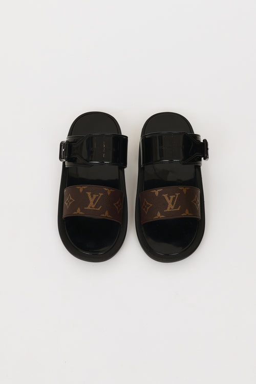 Black 
Brown Monogram Sunbath Flat Mules