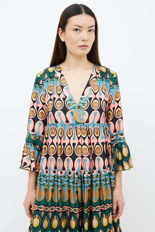 La DoubleJ Multi Jennifer Jane Graphic Print Midi Dress