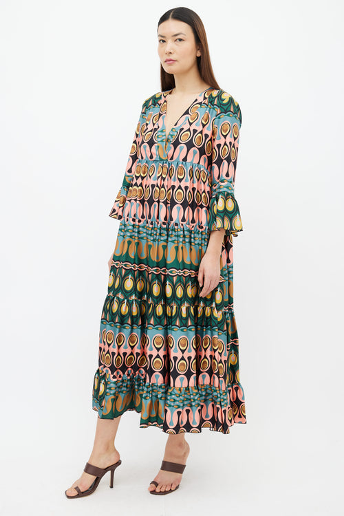 La DoubleJ Multi Jennifer Jane Graphic Print Midi Dress