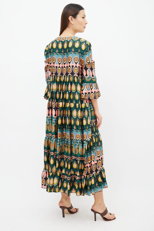 La DoubleJ Multi Jennifer Jane Graphic Print Midi Dress