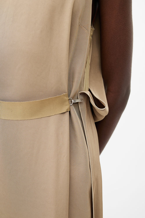 Lanvin 2022 Khaki Sleeveless Hook Dress